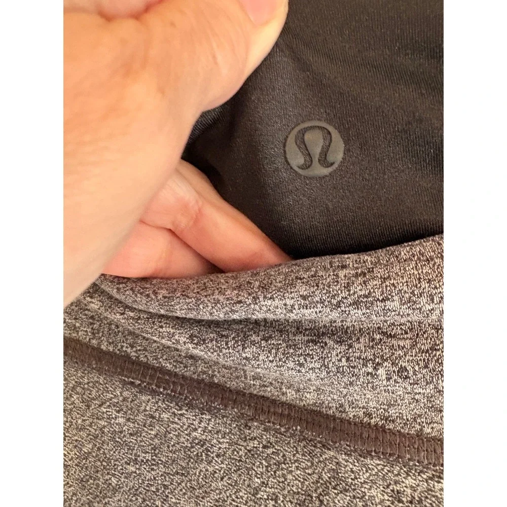 Lululemon Gray Space Dye Mesh Panel Pocket Leggings Yoga Pants Womens Size 8